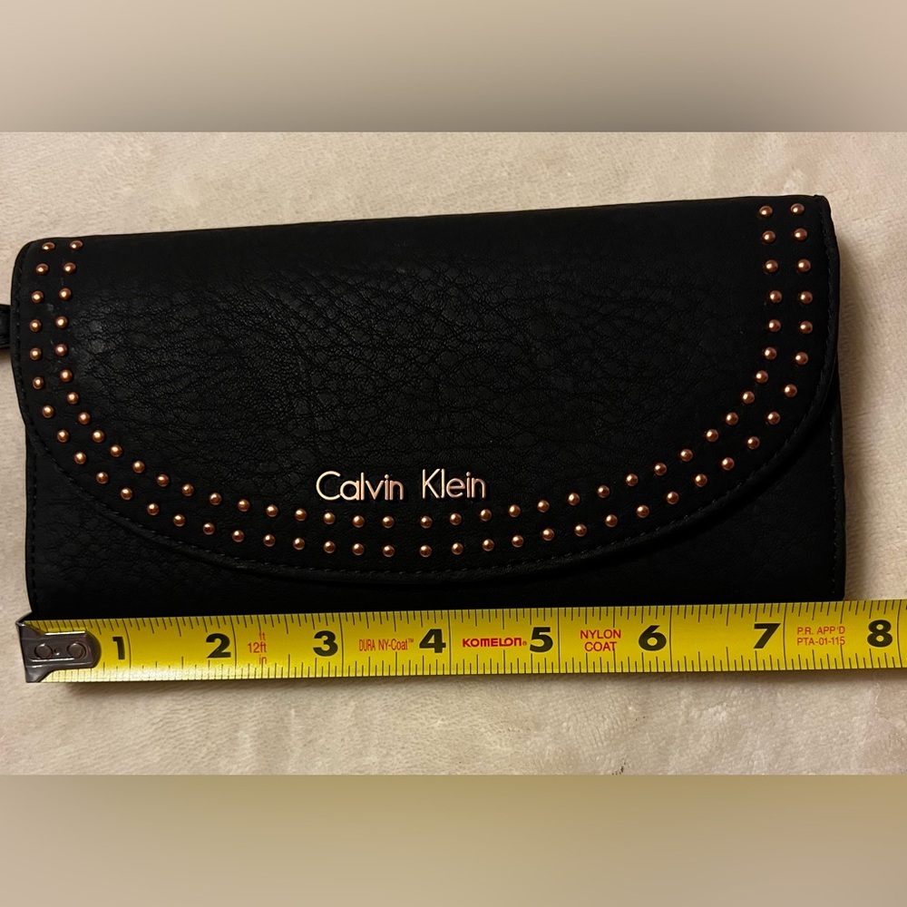 EUC Calvin Klein Black W/ Gold Studs Wallet clutch - Picture 7 of 8